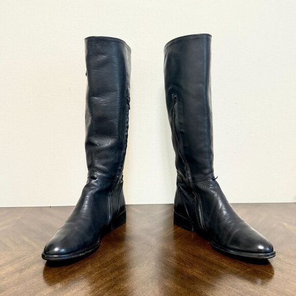 Coclico Black Italian Leather Knee High Boots Made in Spain Low Heel EU 36 US 6 - Picture 3 of 14